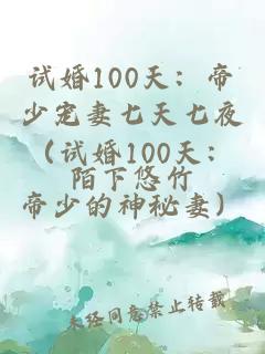 试婚100天：帝少宠妻七天七夜（试婚100天：帝少的神秘妻）